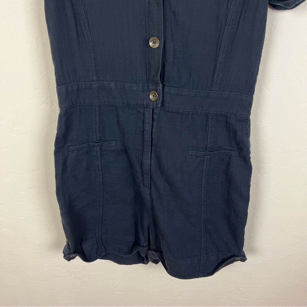 Rag & Bone Blue Button Front Romper - image 3